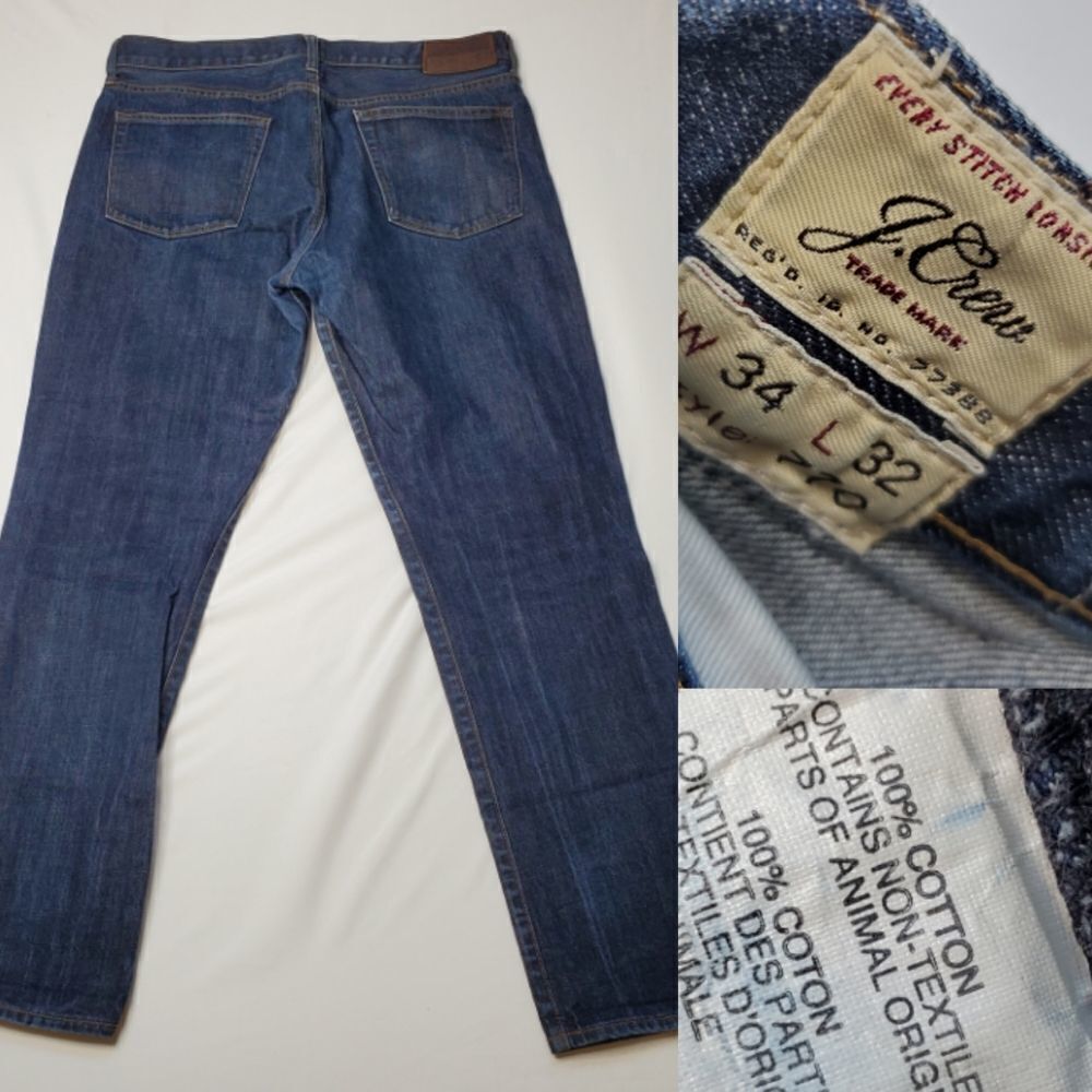 34 J CREW 770 men's 5 POCKET STYLE STRAIGHT LEG JEANS